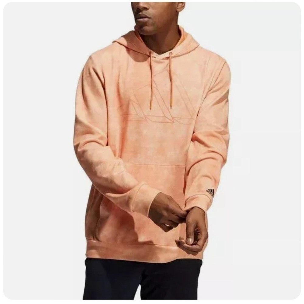 Adidas Men’s 3 Bar Wash Pullover Hoodie Hazy Copper Sweatshirt Size Small